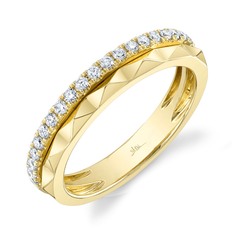 Shy Creation .26ctw. Diamond 2-Row Fashion Ring in 14k Yellow Gold image number null